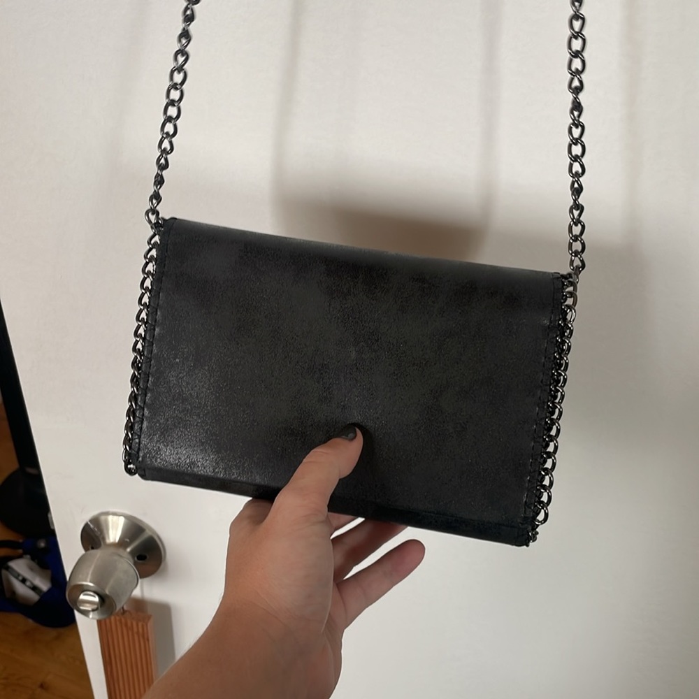 Gun metal/ black cross body going out purse